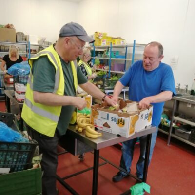 Andrew and Tony sorting FareShare | Shrewsbury Food Hub