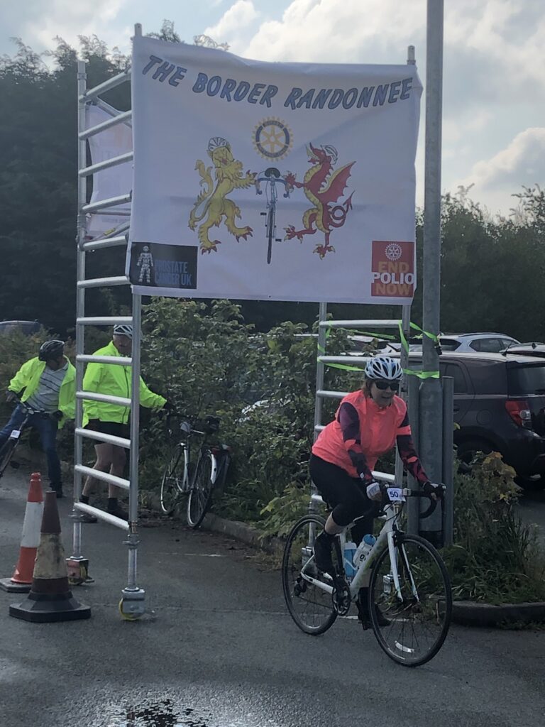 taking part in bike ride